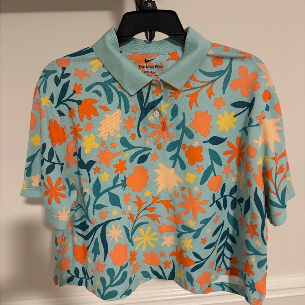 Nike Polo with Pastel Floral Design
